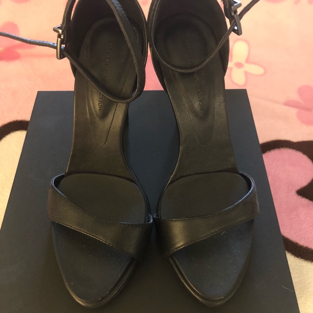 Zara Basic ankle strap heeled sandals